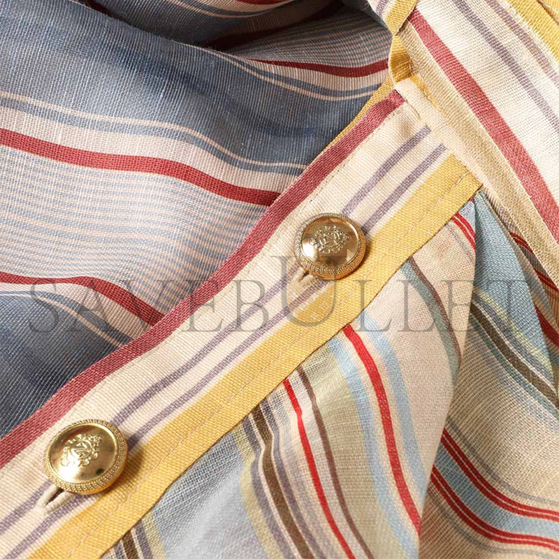 ZIMMERMANN REBELLION STRIPED LINEN AND SILK MINI DRESS 7028DC261